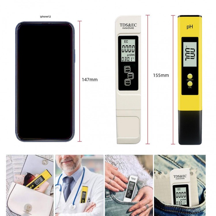 Ph Acidometer Water Quality Detector Ph Value Test Prod Ec&tds Conductivity