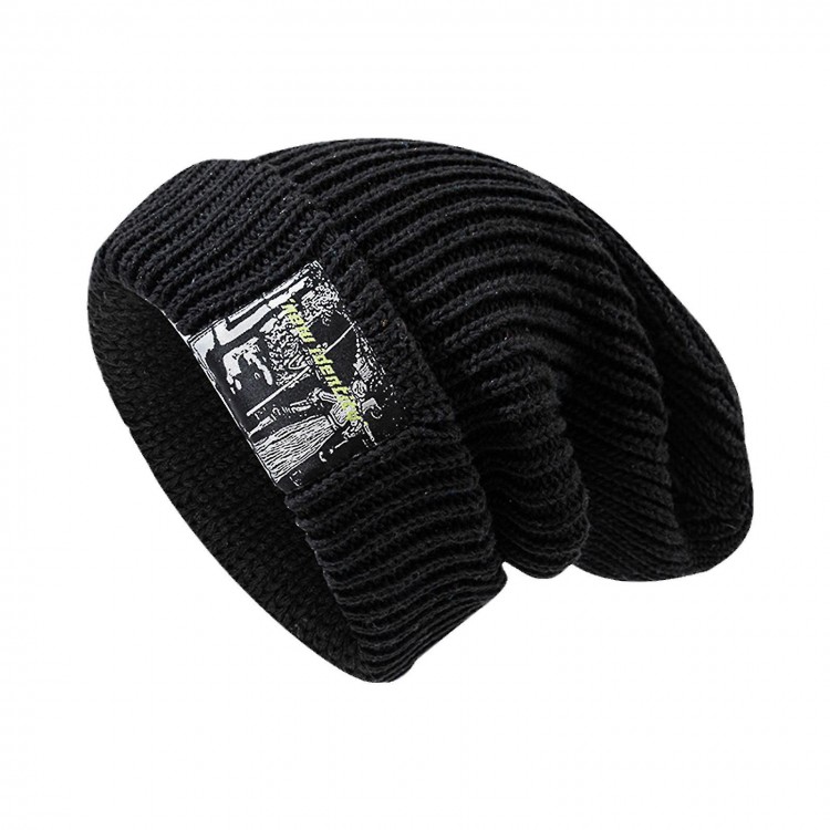 Street-Ready Style: Niche Cloth Labeling Knitted Hat