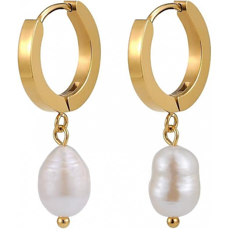 Elevate Your Style with Real Freshwater Pearl Creole Earrings for Women.