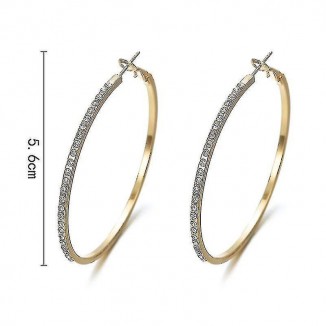 Elegant 925 Silver,gold,rose Gold Hoop Earrings For Women Jewelry A Pair/set