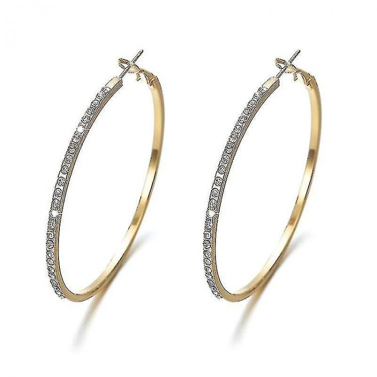 Elegant 925 Silver,gold,rose Gold Hoop Earrings For Women Jewelry A Pair/set