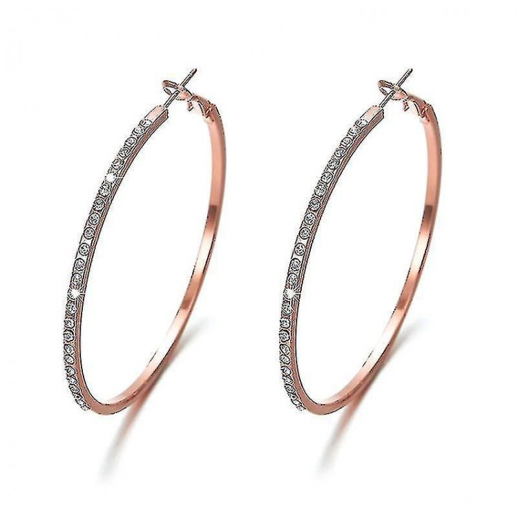 Elegant 925 Silver,gold,rose Gold Hoop Earrings For Women Jewelry A Pair/set