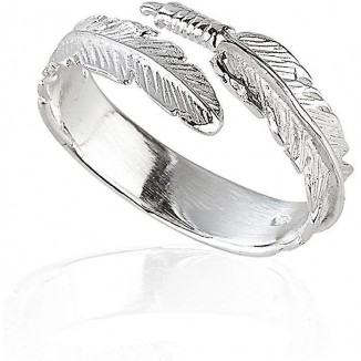 Graceful Angel Wing Feather Ring: Crafted in Solid 925 Sterling Silver