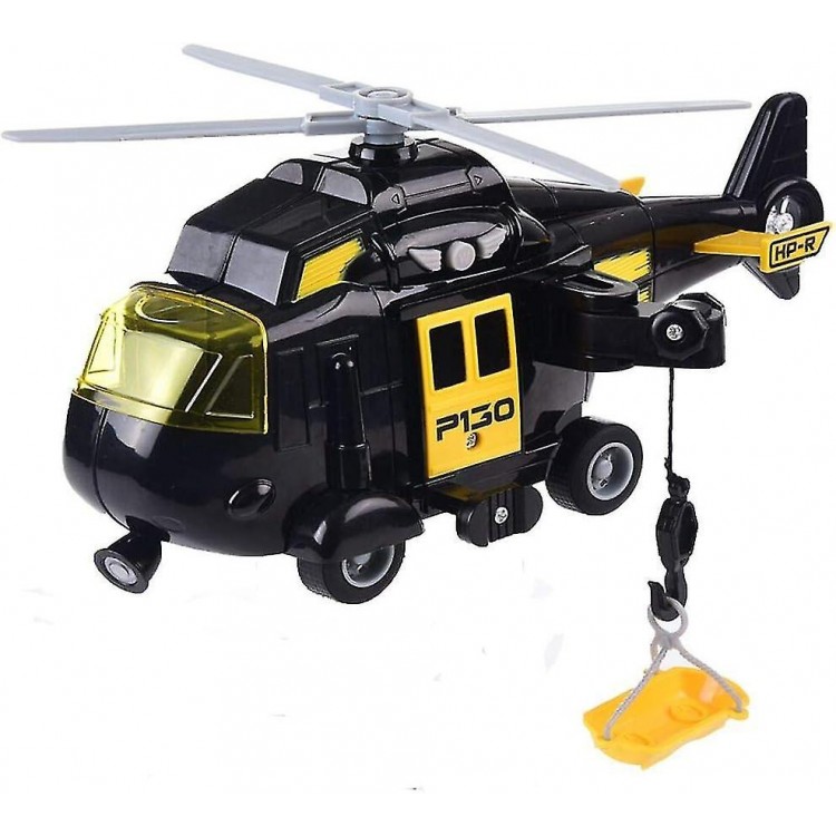 Military Helicopter Toy with Hanging Basket, Lights, and Sounds