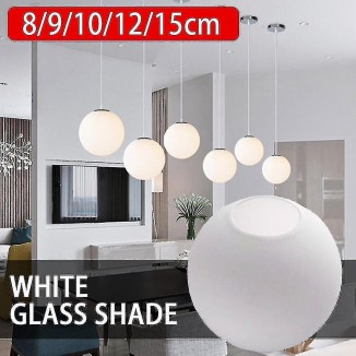 Matte White Globe Glass Lamp Shade Replacement Round Light Cover Fix