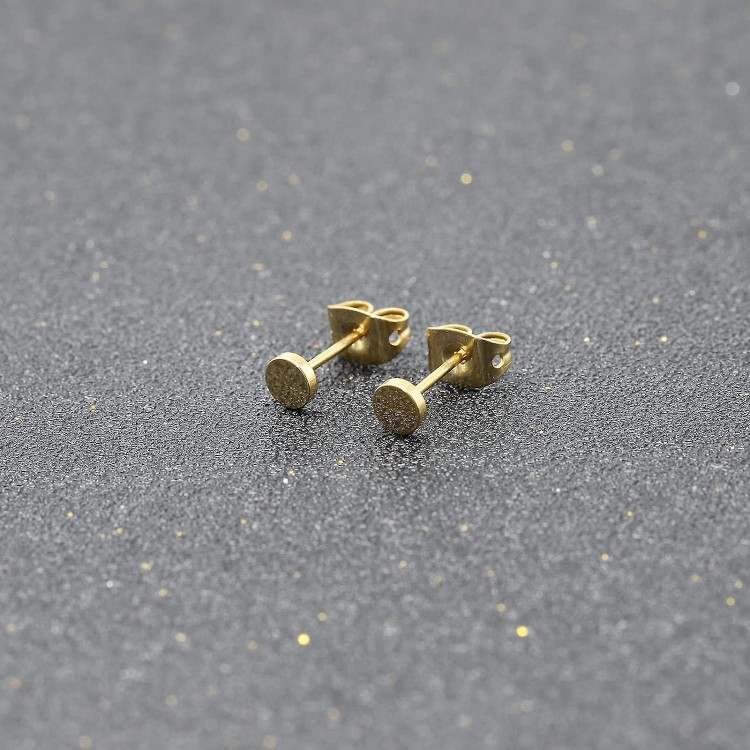 Elevate Style with G23 Titanium Flat Dot Stud Earrings -Hypoallergenic Jewelry