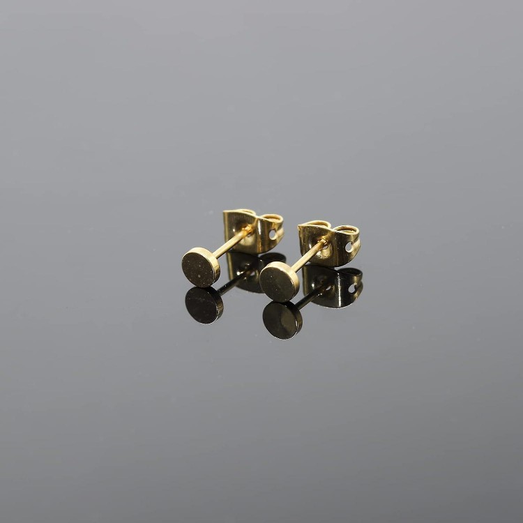 Elevate Style with G23 Titanium Flat Dot Stud Earrings -Hypoallergenic Jewelry