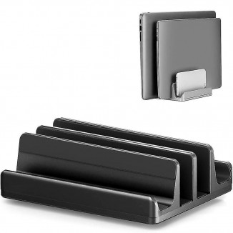 Double-slot Adjustable Vertical Laptop Stand Designed 2 Slot Aluminum