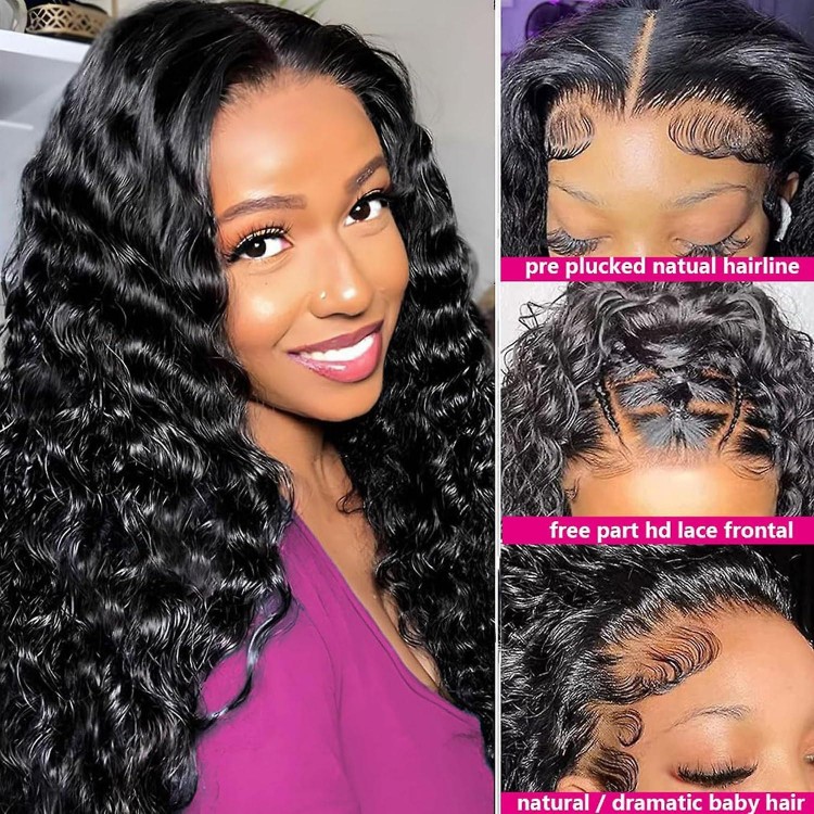 Full Head Lace Front Wig Human Hair Blend,Achieve Stylish Curls with Ease