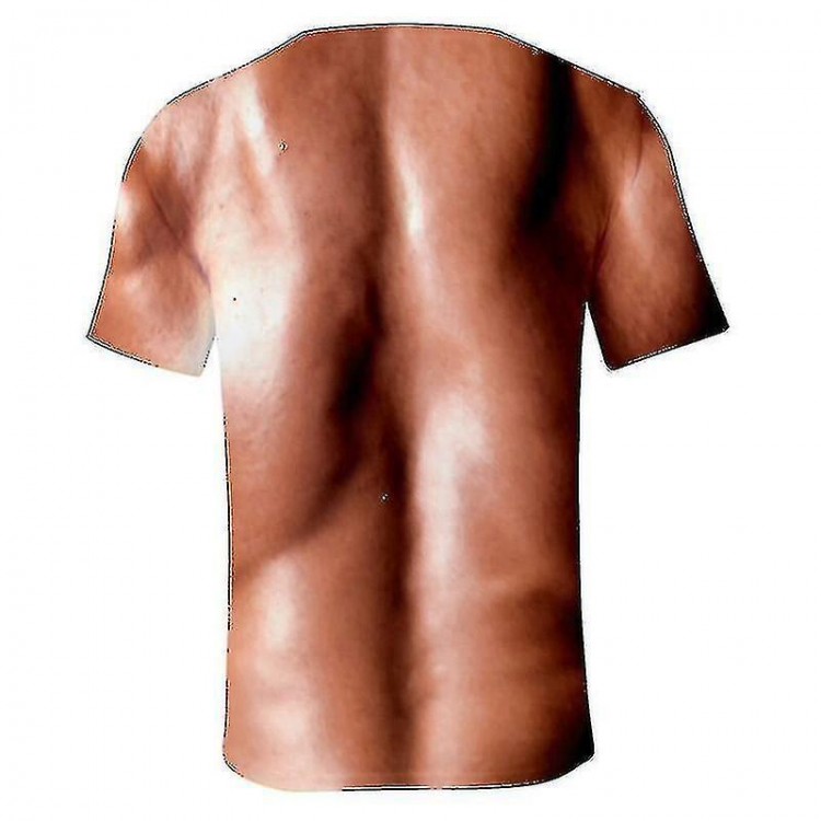 Men's 3D T-shirt – Bodybuilding Simulated Muscle Shirt with Nude Skin Chest, Express Your Inner Power