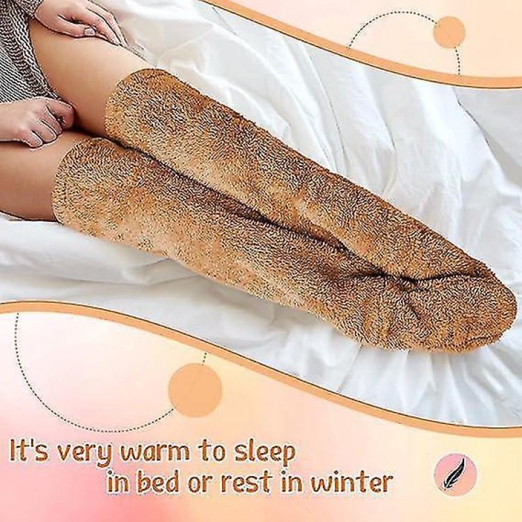 Indulge in Cozy Comfort:Over Knee High Fuzzy Socks - Plush Furry Long Leg