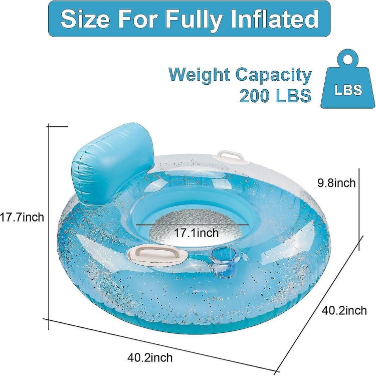  Inflatable Pool Lounger Float - Air Sofa Floating Chair Bed with Handles