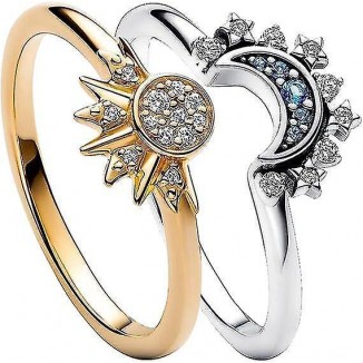 Sun and Moon Ring Set - Perfect as Friendship Rings for Best Friend Gifts