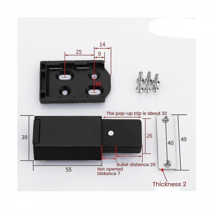 Heavy Duty Push to Open Cabinet Hardware-2pc Magnetic Push Latch&Lock Set