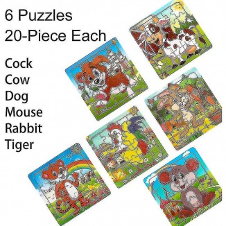 Jigsaw Puzzles for Kids Ages 3-5 - Wooden Animal Puzzles for Engaging