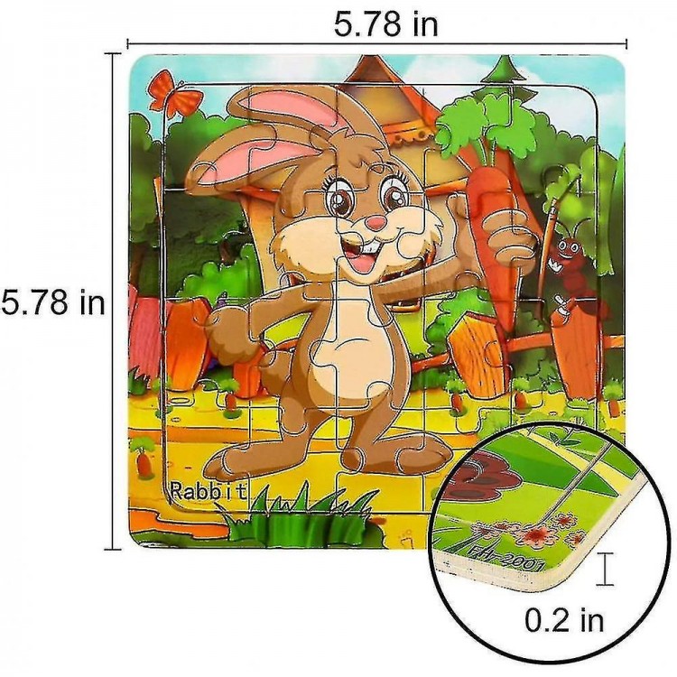 Jigsaw Puzzles for Kids Ages 3-5 - Wooden Animal Puzzles for Engaging