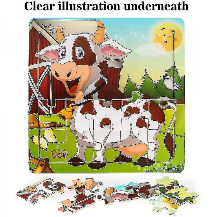 Jigsaw Puzzles for Kids Ages 3-5 - Wooden Animal Puzzles for Engaging