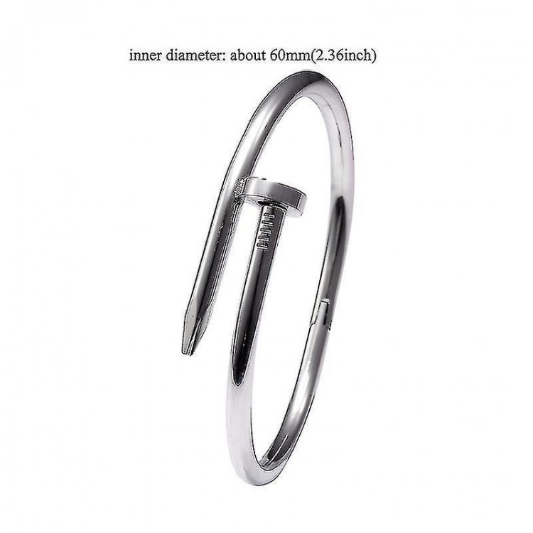 Fashion Vintage Stainless Steel Nail Couple Bangle Bracelet Jewelry