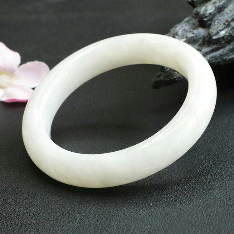 Elegance Defined: Natural Pure White Jade Bangle