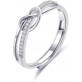 Eternal Bond Mother Daughter Rings, Sterling Silver Knot Ring Set