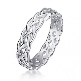 Elegance Defined: Women's 925 Sterling Silver Celtic Knot Eternity Band Ring