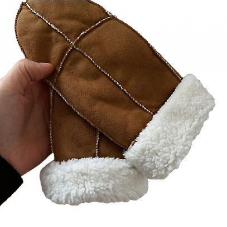 Winter Maillard and fleece heavy imitation lambskin gloves