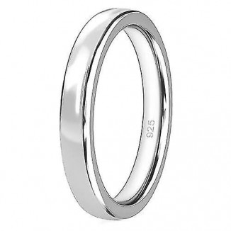 Elegant 4mm Silver Band Ring for Women - Ideal for Weddings and Promises