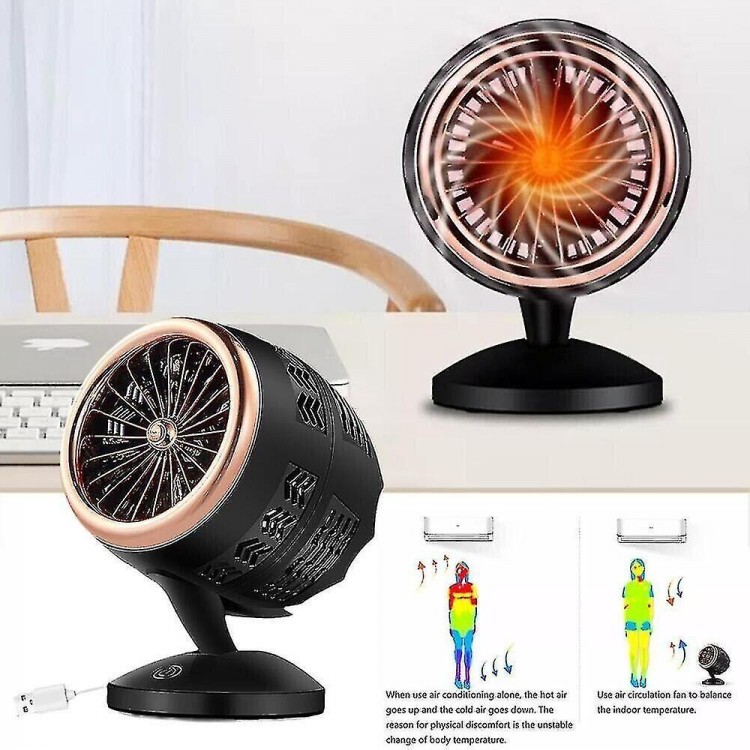 350W Space USB Powered Heater Fan - Portable and Fast-Heating