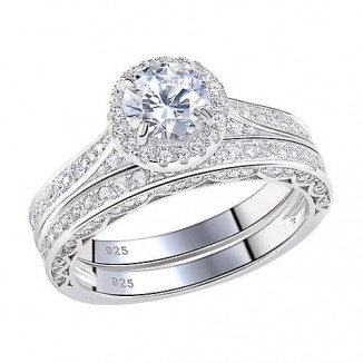 Elegant 925 Sterling Silver Wedding Rings for Women with AAAAA Cubic Zirconia