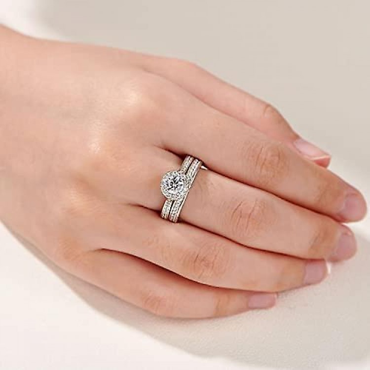 Elegant 925 Sterling Silver Wedding Rings for Women with AAAAA Cubic Zirconia