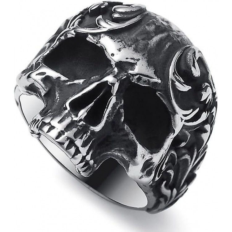 Gothic Punk Stainless Steel Skull Rings for Men.Available in Sizes