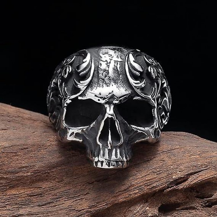 Gothic Punk Stainless Steel Skull Rings for Men.Available in Sizes