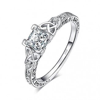 Timeless Celtic Knot Engagement Rings:Stainless steel with Cubic Zirconia