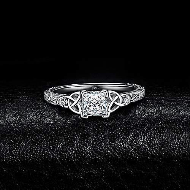 Timeless Celtic Knot Engagement Rings:Stainless steel with Cubic Zirconia