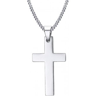 Silver and Gold Cross Pendant Chain - Stylish Cross Necklace for Men and Women