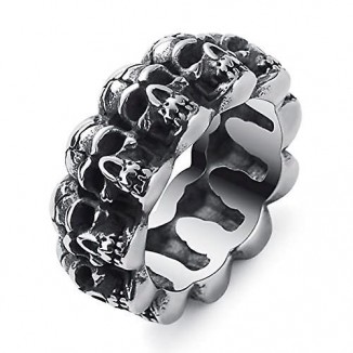 Gothic Punk Stainless Steel Skull Rings for Men. Available in Various Sizes