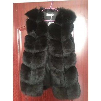 Women's Faux Fur Waistcoat Gilet - Sleeveless Body Warmer Jacket Coat