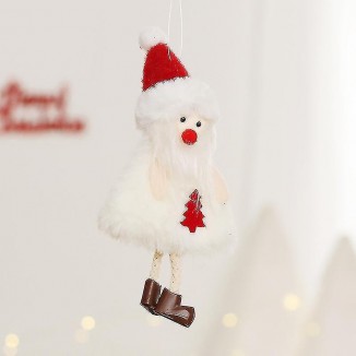 Christmas Decorations,christmas Tree Decor Angel Elk Snowman Santa Ornaments Cute Dolls Pendant Door Wall Hanging Gift 2pcs