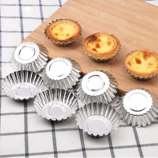 50pcs Stainless Steel Muffin Pan Tartlet Molds Baking Molds Non-stick