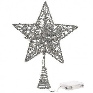 1 Pc Christmas Tree Topper Ornament Five-pointed Lighting Star Hanging Decor 30cm