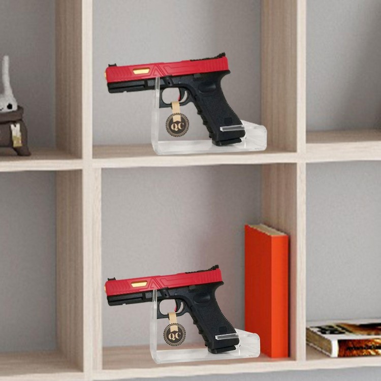 Pistol Display Stand-2 Pack Acrylic Display Stand for Toy Pistols.Clear Display Rack Holder