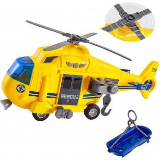 Rescue Helicopter Toy with Light and Sound - Push and Go Helicopters for Educational Play.   Experience Thrilling Adventures