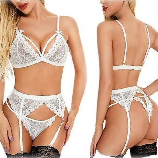 Ladies Lace Garter Lingerie Set - Sexy Lace Hollow Out Suspenders for a Seductive and Elegant Bedroom Look