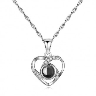 Heart Projection Memory Necklace –Express Affection with 100 Languages