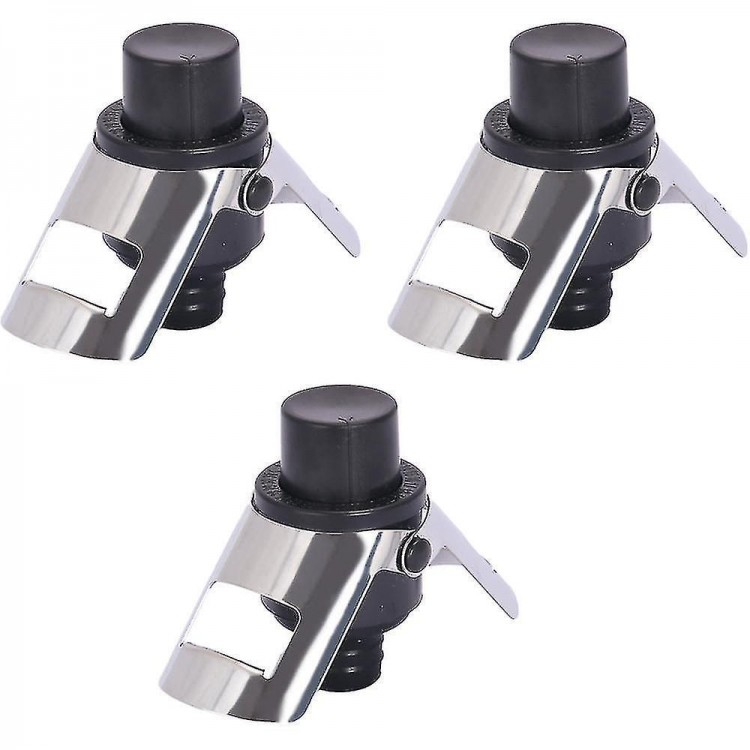 Wine Vacuum Stoppers with Built-In Pump for Champagne, Prosecco, and Cava - Sparkling Wine Stopper