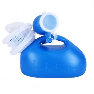 Convenient Men's Urinal: Durable Blue Plastic Urinal with a 2000ml Capacity