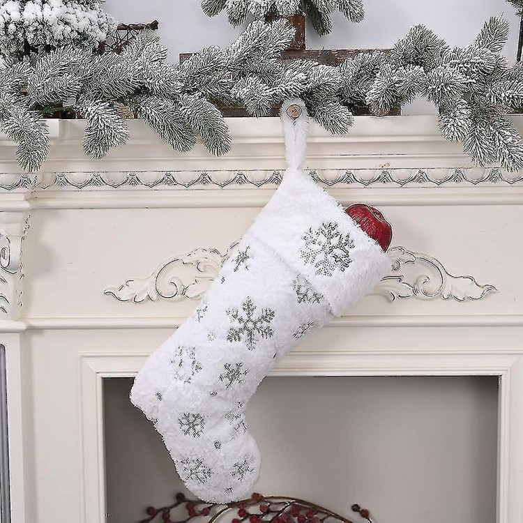 White Christmas Stockings 3 Christmas Hanging Stockings