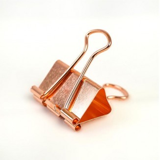 Organize with Ease: Extra Large Binder Clips, 1.25 Inch (24 Pack) - Big Paper Clamps for Office Use, in Rose Gold Finish