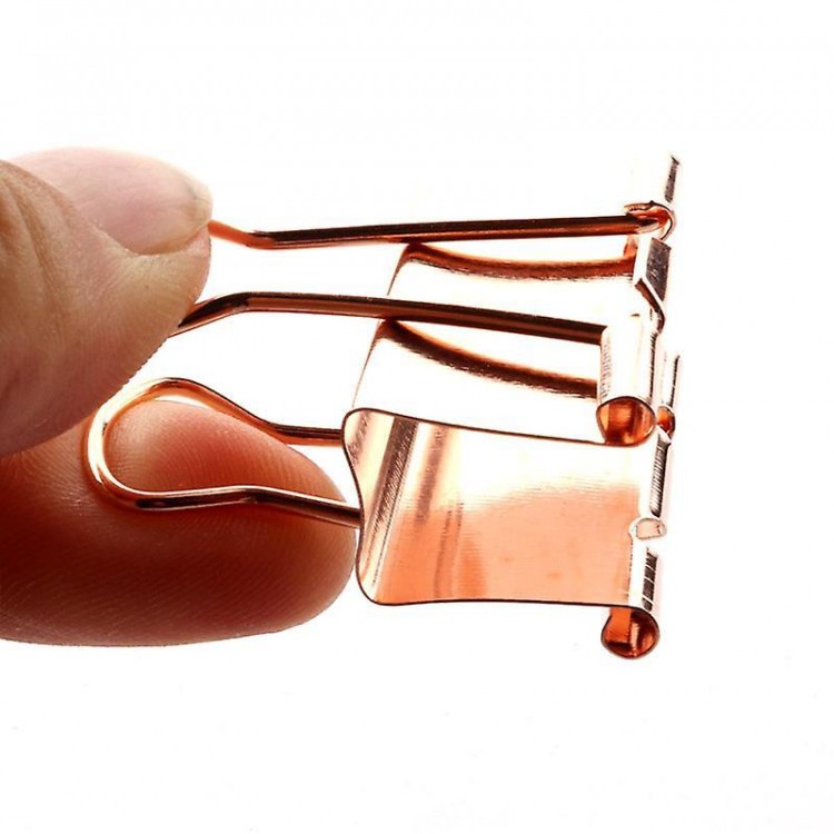 Organize with Ease: Extra Large Binder Clips, 1.25 Inch (24 Pack) - Big Paper Clamps for Office Use, in Rose Gold Finish