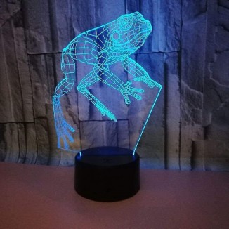 3D Frog Night Light Illusion Lamp - 7 Color Change LED Touch USB Table Light.  A Perfect Gift for Kids, Ideal Decor